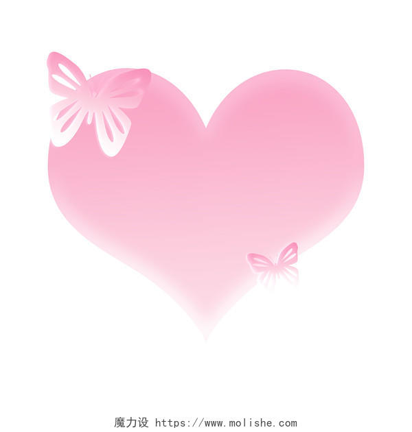 粉色爱心边框心形边框粉色图文边框PNG素材
